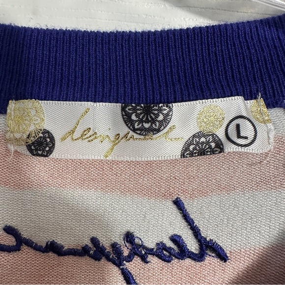 Desigual "Beatriz" sweater, Lg, white with multi stripes/florals, open front - Picture 5 of 12